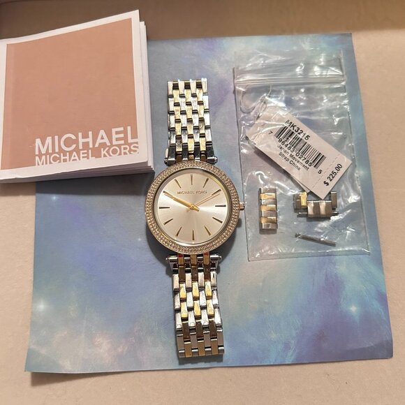 Michael Kors Women's Darci Two-Tone Stainless Steel Watch Style (MK3215) - Picture 11 of 13